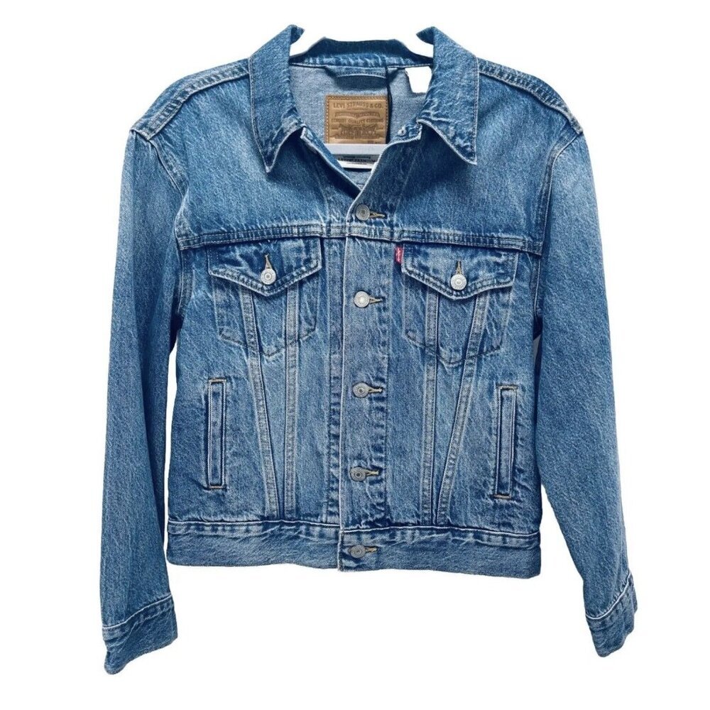 Levi’s Premium Women’s Original Trucker Ex Boyfriend Denim Jacket Blue Size Xs N